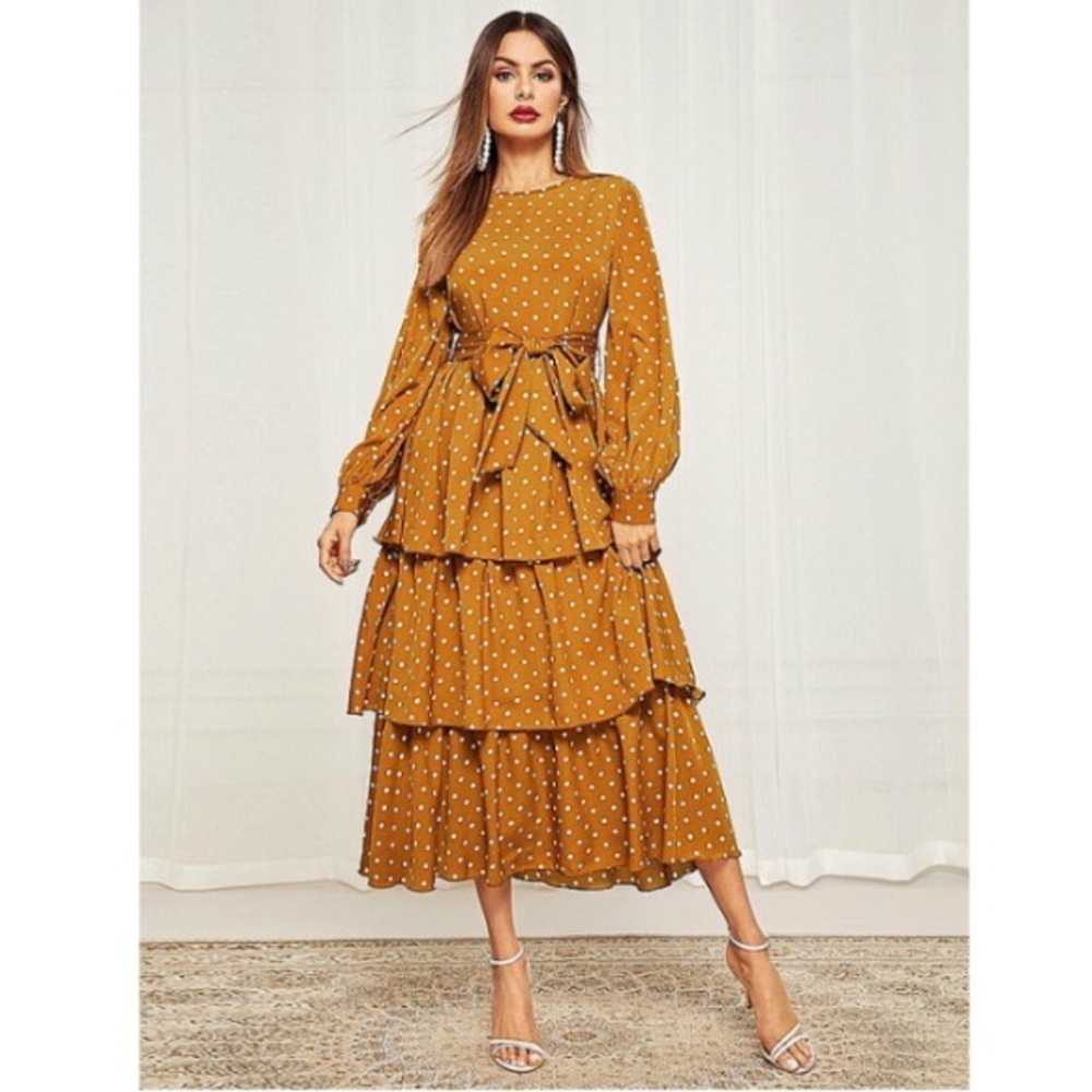 🌟HP🌟 Cottage Core Polka Dot Tiered Dress 🌼